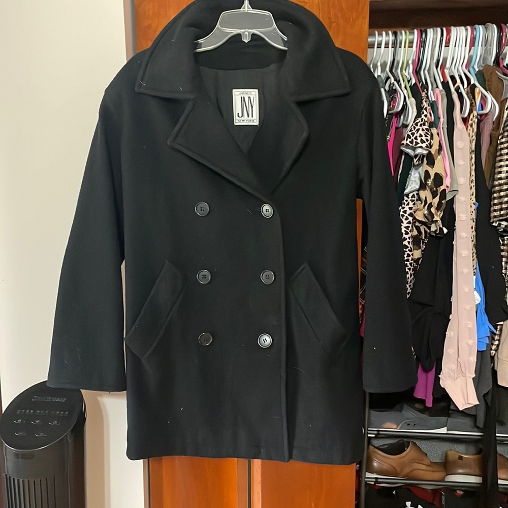 Jones New York Womens black pea coat